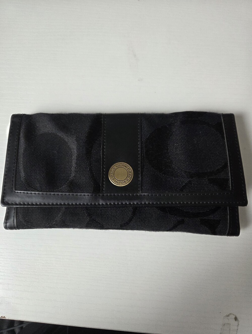 Vintage Coach Hampton Signature C Monogram Trifold Wallet Set